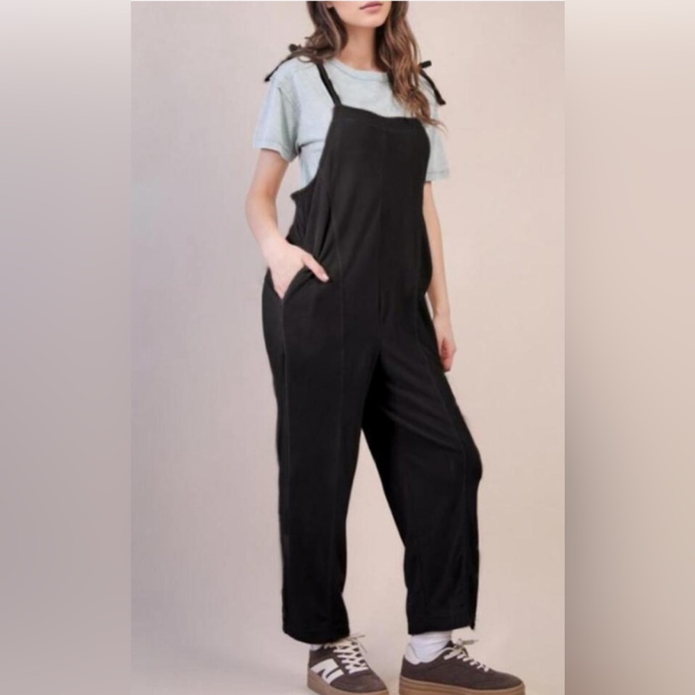 Women's Fleece Velour‎  Baggy Casual Jumpsuit coverall NWT pockets overalls M L